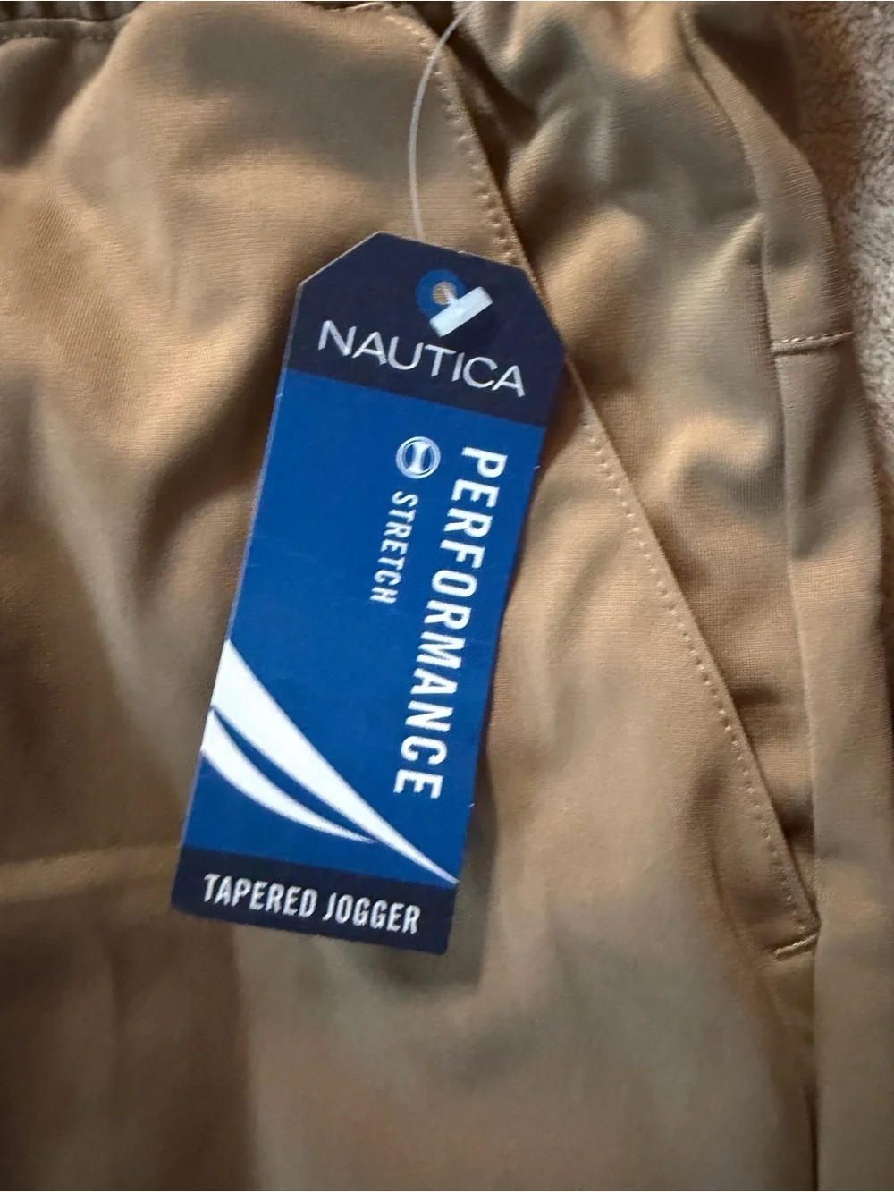 Set of 2 Nautica Kids Performance Stretch Tapered Joggers in Tan and Navy 14/16